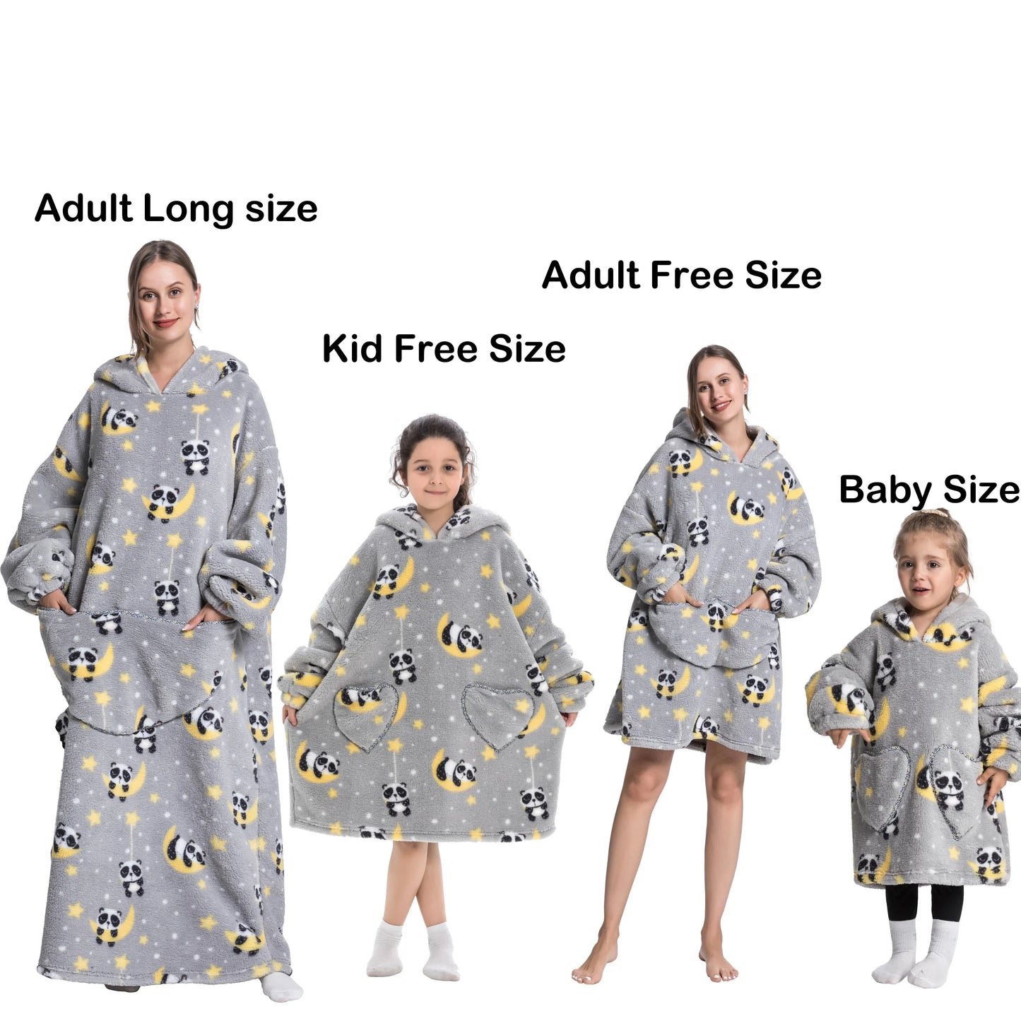 Flannel Blanket with Sleeves Winter Sweatshirt  Pullover Fleece Giant Shark Wearable Blanket Hoodie for adults kids babys