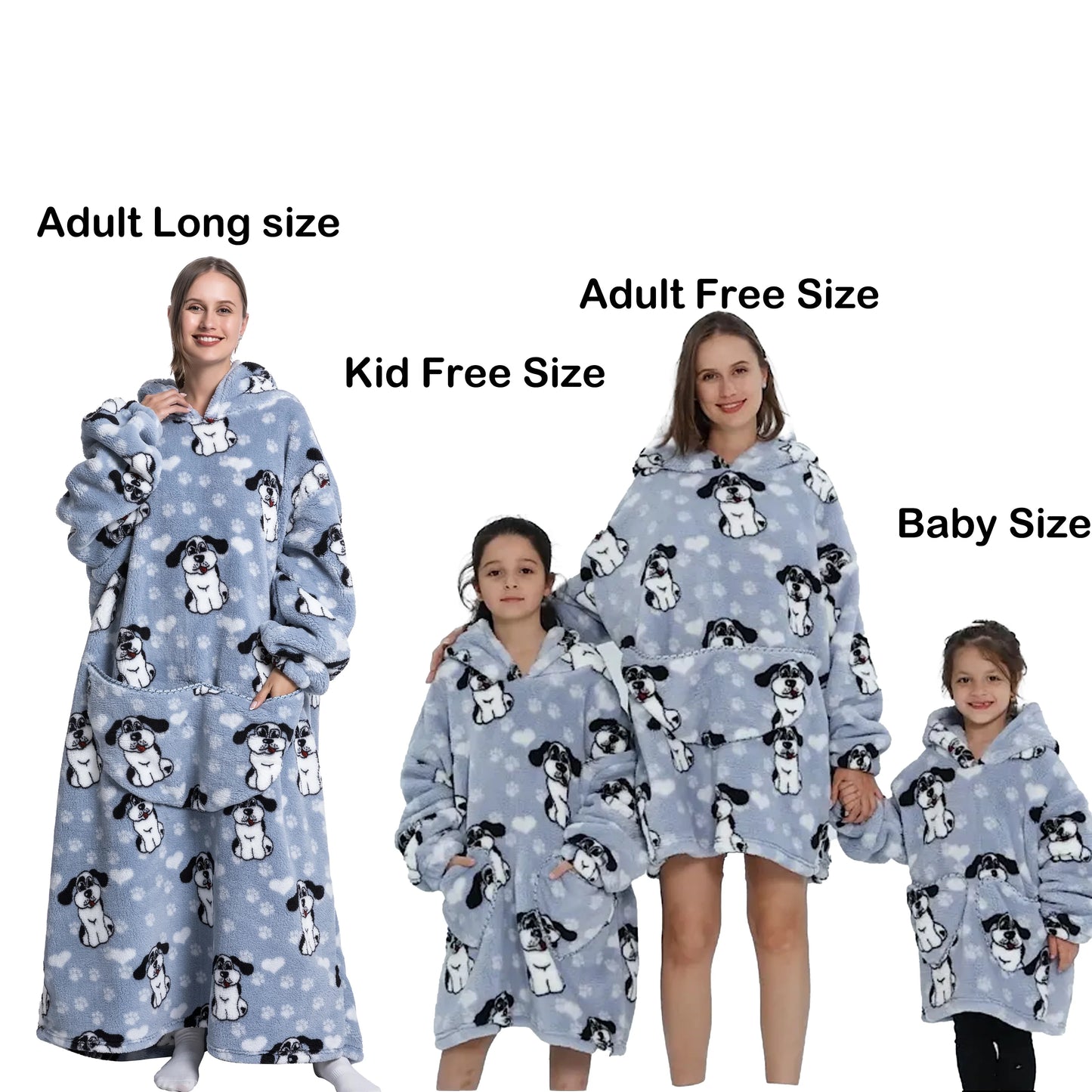 Flannel Blanket with Sleeves Winter Sweatshirt  Pullover Fleece Giant Shark Wearable Blanket Hoodie for adults kids babys