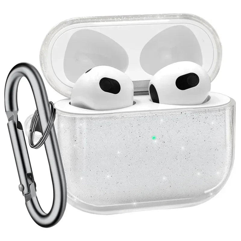 Bling Glitter Soft TPU Earphone Case for Airpods Pro 2 4 2024 Generation Air Pods 3 1 3rd Gen with Keychain Cover Accessories