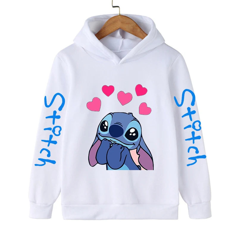 Funny Clothes Christmas Disney Stitch Hoodie Children Cartoon  Kid Girl Boy Lilo and Stitch Sweatshirt Hoody Baby Casual Top