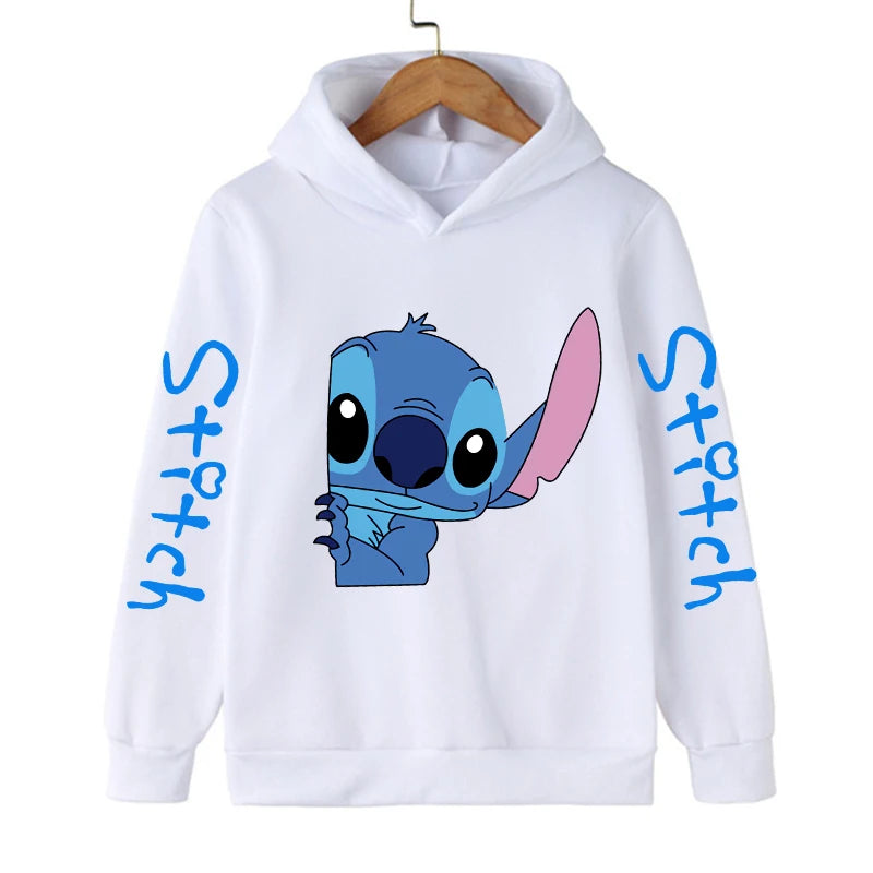 Funny Clothes Christmas Disney Stitch Hoodie Children Cartoon  Kid Girl Boy Lilo and Stitch Sweatshirt Hoody Baby Casual Top