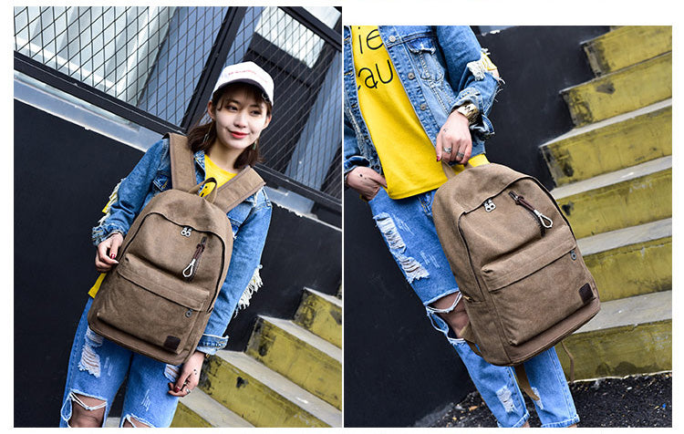 Travel Canvas Junior High School K-style Men Backpack