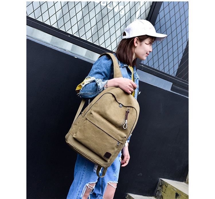 Travel Canvas Junior High School K-style Men Backpack