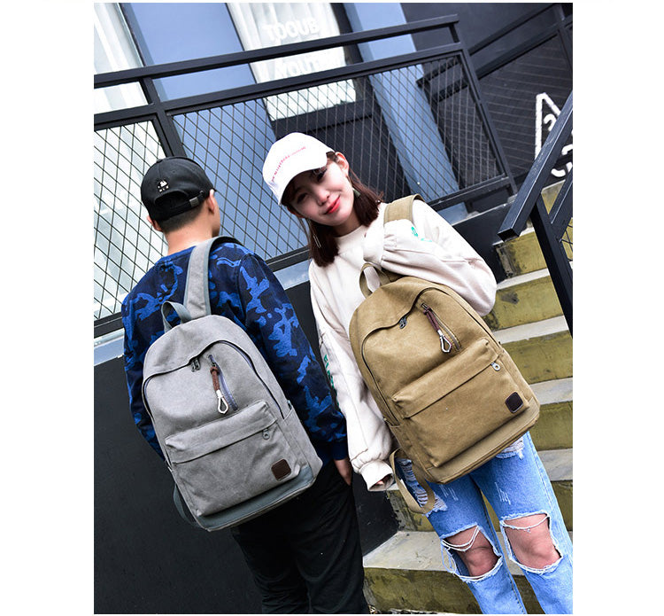 Travel Canvas Junior High School K-style Men Backpack